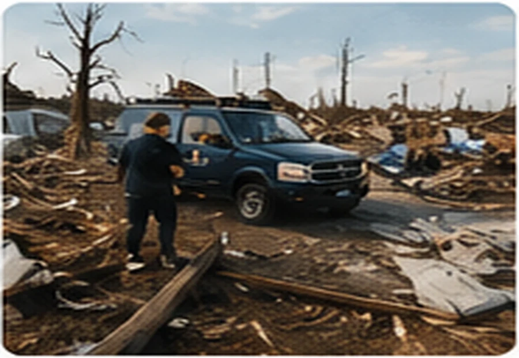 A disaster-impacted community receiving practical response support