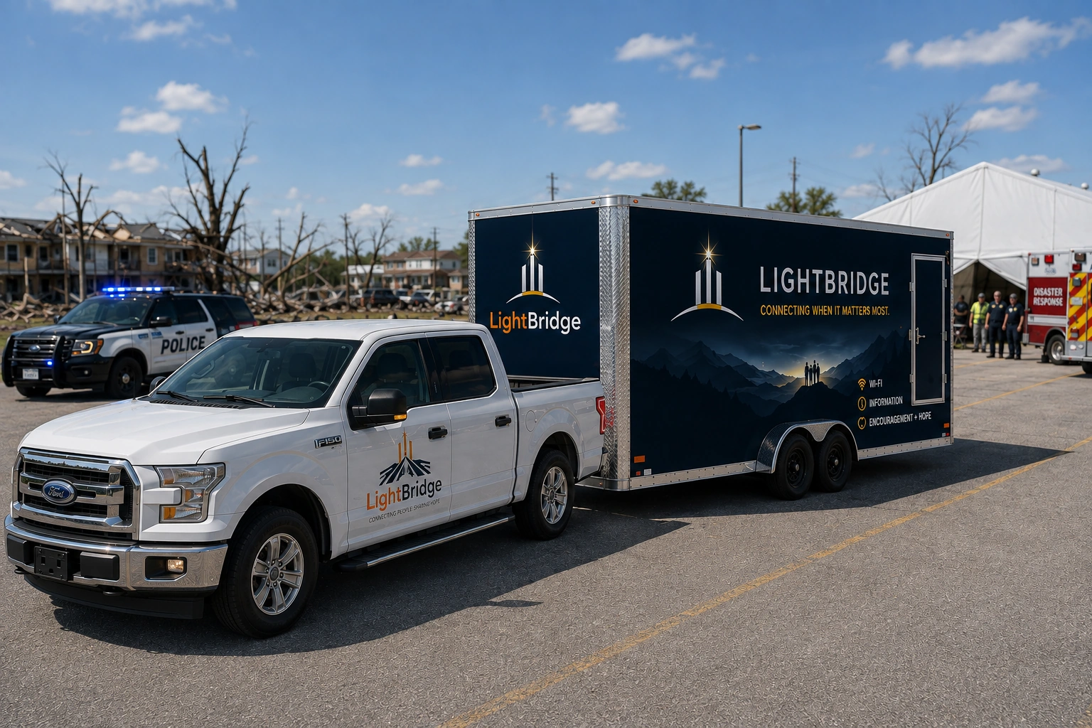 LightBridge mobile response trailer deployed in the field